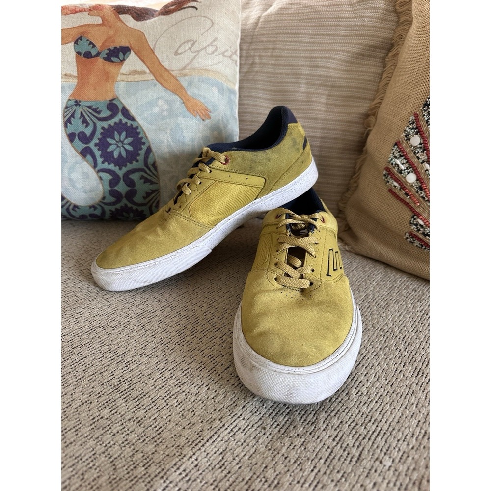 EMERICA Men's Size 10 THE LOW VULC Skate Shoe Sneakers Gold Suede Indie Grunge - Picture 3 of 9